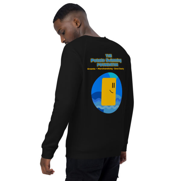 Potato Swimming Unisex organic raglan sweatshirt - Image 11