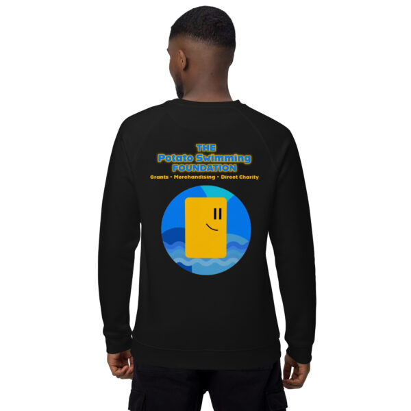 Potato Swimming Unisex organic raglan sweatshirt - Image 10
