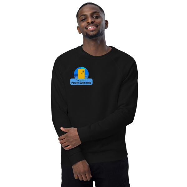 Potato Swimming Unisex organic raglan sweatshirt - Image 2