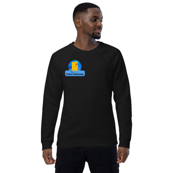Potato Swimming Unisex organic raglan sweatshirt