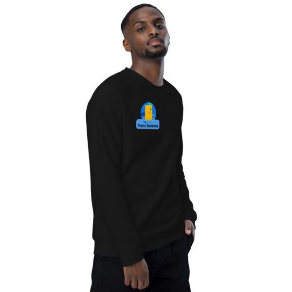 Potato Swimming Unisex organic raglan sweatshirt - Image 9