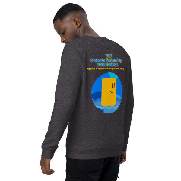 Potato Swimming Unisex organic raglan sweatshirt - Image 22