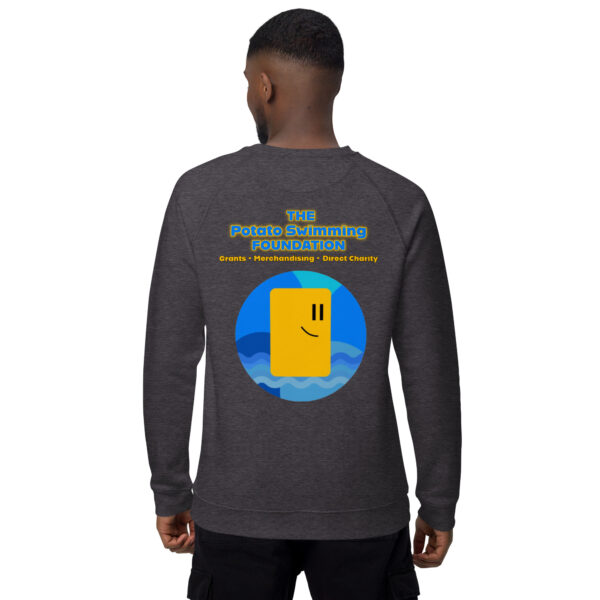 Potato Swimming Unisex organic raglan sweatshirt - Image 15