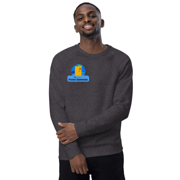 Potato Swimming Unisex organic raglan sweatshirt - Image 13