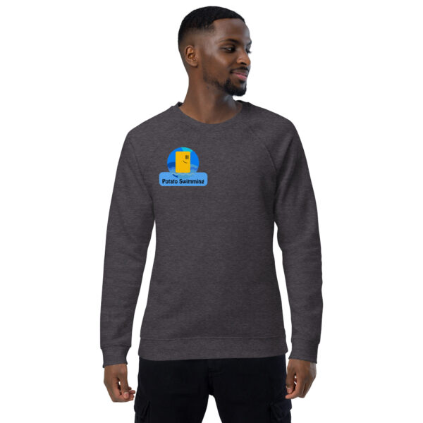 Potato Swimming Unisex organic raglan sweatshirt - Image 12
