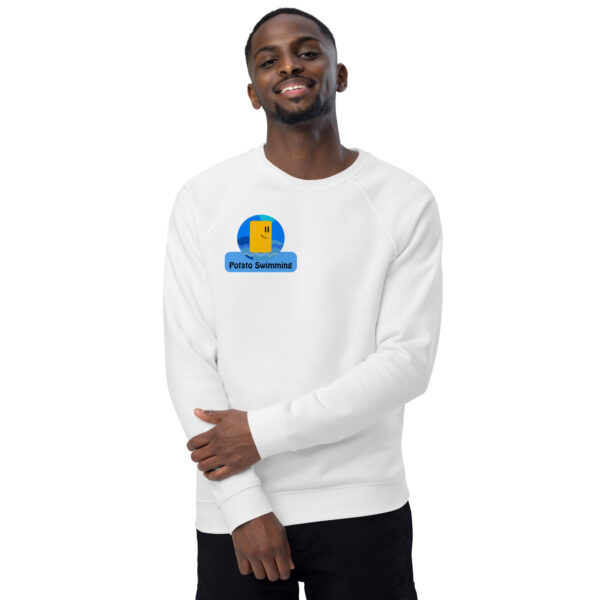 Potato Swimming Unisex organic raglan sweatshirt - Image 24