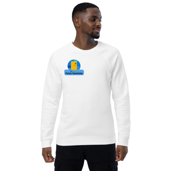 Potato Swimming Unisex organic raglan sweatshirt - Image 23
